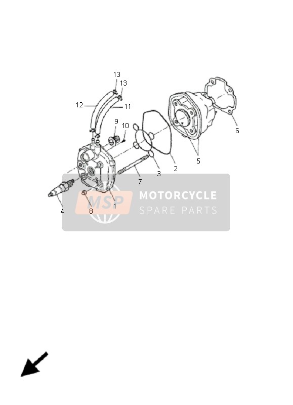 5BRE13510000, Guarnizione Base, Yamaha, 3